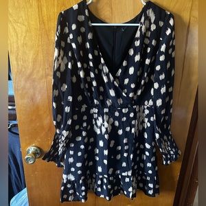 Black and Tan Wrap Dress